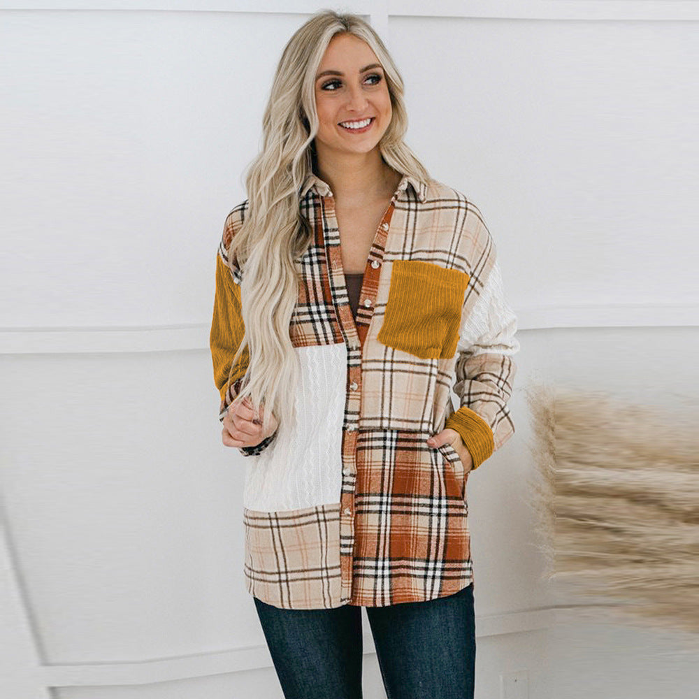 Autumn Winter New Plaid Blouse Blouse Women