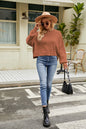 Women Clothing Autumn Winter Loose Cropped Pullover Sweater Long Sleeve round Neck Sweater