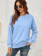 Women Clothing Autumn Winter Sweater round Neck Long Sleeve Split Pullover for Women