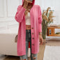 Autumn Winter Casual Loose Cardigan Breasted Hooded Sweater Coat Women Clothing