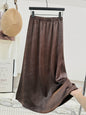 High Grade Silky Cross Section Gilding Skirt Autumn Slimming Wear Maxi Dress Casual All Matching Skirt