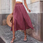 Popular Spring Autumn Women Clothing Fashionable Elegant Pleated Slit Skirt