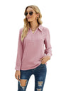 Women Clothing Autumn Winter Stand Collar Long Sleeve Shirt Jacquard Fur Ball Casual Loose Top