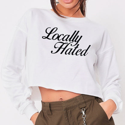 Locally Hated Street Hipster Sexy Women Top Short Long Sleeve Sweater