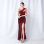 Velvet Bottom Handmade Sequin Craft Beads High End Evening Dress