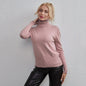 Autumn Winter Women Clothing Base Knitwear High Necked All Matching Sweater Women Solid Color