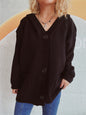 Autumn Winter V neck Knitted Cardigan Retro Pocket Hooded Sweater Women Clothing Loose Top Coat