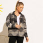 Autumn Winter Aztec Retro Ethnic Geometric Abstract Printed Woolen Baggy Coat Female  Multicolor Patchwork Matching