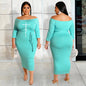 Plus Size Women Clothes off the Shoulder Dress Faish Printed Lace up Dress