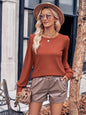 Autumn Winter Casual Women Clothing round Neck Solid Color Knitted Long-Sleeved Top