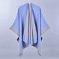 Women Spring Scarf Shawl All Match Solid Color Four Seasons Imitation Cashmere Split Cloak