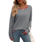 Women Clothing Popular Women's round Neck Color Jumping Core Yarn Long Sleeve Sweater for Women