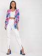 Plaid Blazer Women Color Printed Slim Mid Length Coat