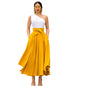 Summer Elegance Retro Solid Color Wide Hem Skirt