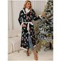 Autumn Winter Women Wear Long Sleeved Trousers Home Casual Breathable Hood Flannel Christmas Nightgown