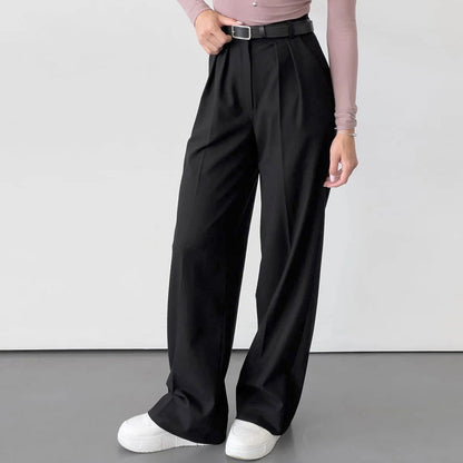 Gray Office Loose Wide Leg High Waist Casual Work Pant Autumn Arrival Women Trousers