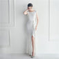 Ruffled Craft Beaded Socialite Ceremony Dinner Performance Long Sequ Dress