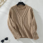 Solid Color Hollow Out Cutout Out Pullover Sweater Women Autumn Winter Retro Twisted Sweater Women Clothing