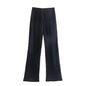 Ice Silk Crumpled Straight Leg Pants Women Clothing Summer Casual