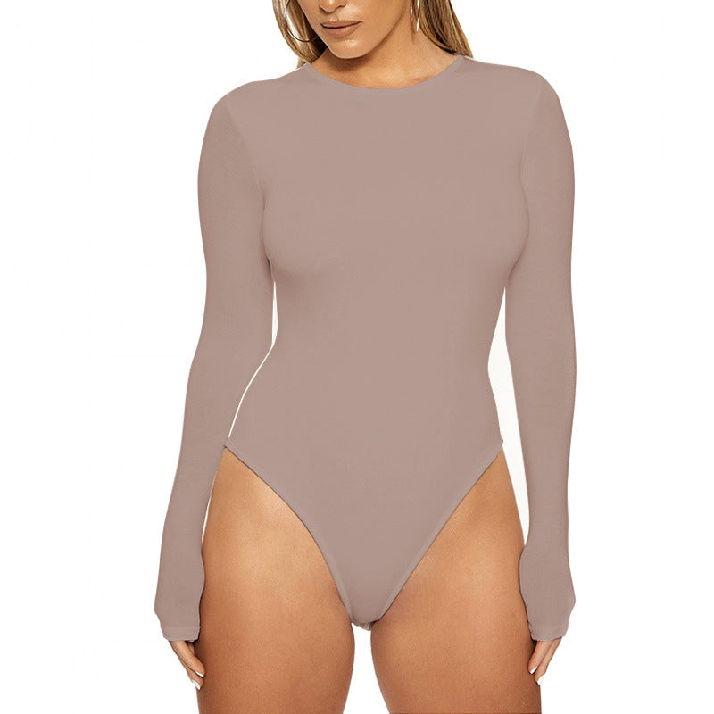 Autumn Winter Women  Clothing  Casual Bottoming Top Long Sleeve Tight Bodysuit