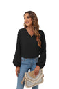 Spring Summer Women Clothing V neck Chiffon Shirt Stitching Long Sleeved Top Women with Lining