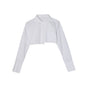 Women Clothing Autumn Cardigan Shirt Design Sexy cropped Short Solid Color Top