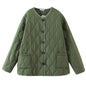 Summer Wind Women Diamond Lattice Large Version Cotton Coat