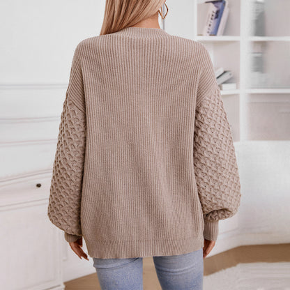 Autumn Winter Women Knitted Cardigan Autumn Winter Retro Loose Long Sleeve Sweater Coat