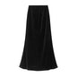 High End Black Velvet Fishtail Skirt Women Autumn French High Waist Slimming Long Skirt