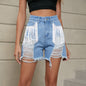 Women Clothing Trade Personalized Tassel Washed Denim Shorts