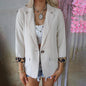 Autumn Winter Leopard Print Long Sleeve  Casual Blazer Women Outerwear