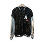 Cool Varsity Jacket Black White Color Matching Heavy Embroidery Sequ Jazz Dance Jacket Spring