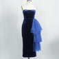 Women Wear Velvet Sexy Bandeau Slim Fit Dress