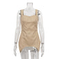 Outdoor Niche Design Solid Color Faux Leather Strap Tube Top Street