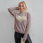 Women Clothing Spanish Sweet Loving Heart Top Simple Sweater