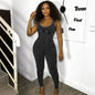 Women Clothing Summer High Waist Tight Thread Sleeveless Sexy Jumpsuit Women