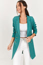 Women Clothing Business Solid Color Casual Double-Breasted Mid-Length Blazer