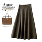 Professional Simple Skirt Women High Waist Fall A Line Skirt Umbrella Skirt Skirt Mid Length Expansion Skirt