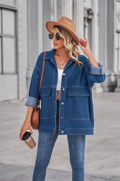 All Match Slimming Retro Classic Loose Denim Jacket Top Women