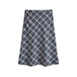 Retro Low Waist Skirt Design Sexy Plaid Contrast Color Slim Fit Slimming Sexy Hip Wrapped Mid Length Dress