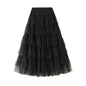 Spring Tiered Dress Mesh Long Skirt Design Skirt Easy Matching Mesh Stitching Pettiskirt