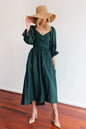 French High Sense Women Autumn Clothing Rope Belt Ruffled Lantern Sleeves Dress Multi Wear Elegant Dress