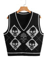 Vest Vest Coat Autumn Winter  Women Clothing Outerwear Knitted Halloween Sweater V-neck