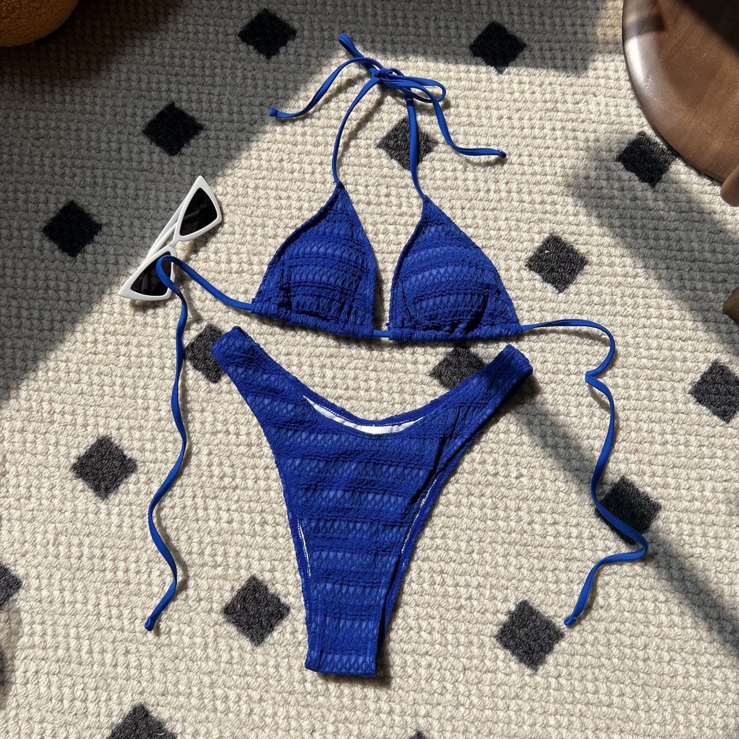 Sweet Sexy Drawstring Strap Split Swimwear Swimsuit Bikini Bikini