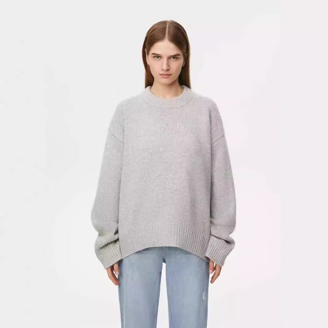 Knitted Russian Popular Autumn Winter round Neck Sweater Loose