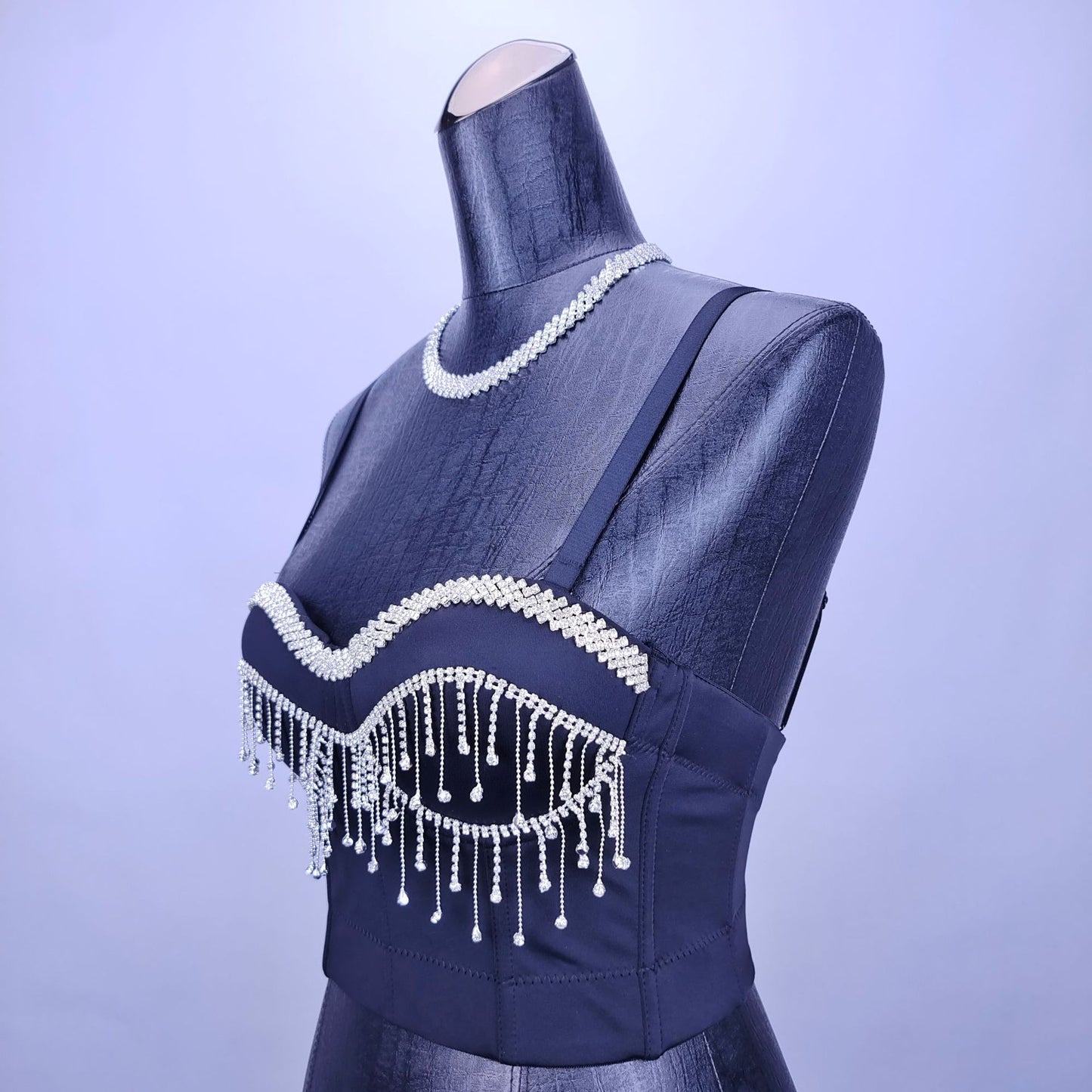 Sexy Sexy Show Waist Corset Vest Waist Seal Light Diamond Long Tassel Boning Corset Strap Tight Wrapped Chest