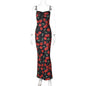 Fresh Sweet Floral Printed All Matching Slim Sling Dress Women