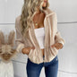 Autumn Winter Women Wear Solid Color Long Sleeve Collared