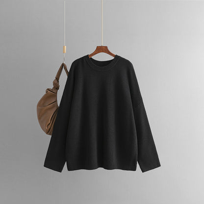 Sweater Women Autumn Winter Loose round Neck Solid Color Long Sleeve Casual Sweater Top Women