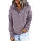 Women Clothing Long Sleeve Loose Casual Hooded Drawstring Pocket Hoodie